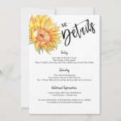 Carte moderne simple Fête des mariées de tournesol (Dos)