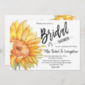 Carte moderne simple Fête des mariées de tournesol (Devant / Derrière)