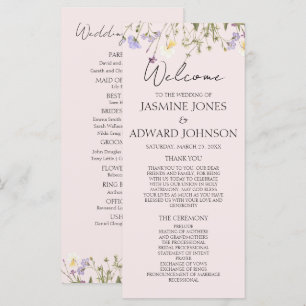 Carte moderne simple Fleur sauvage Floral Mariage 