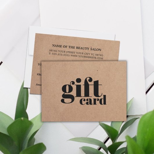 Carte Moderne Simple Imprimé Kraft Beauté