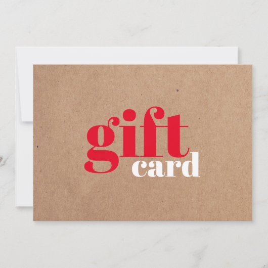 Carte Moderne Simple Kraft Rouge Blanc Beauté (Devant)