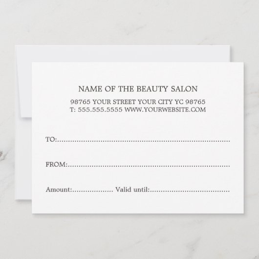 Carte Moderne Simple Kraft Rouge Blanc Beauté (Dos)