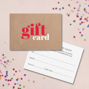 Carte Moderne Simple Kraft Rouge Blanc Beauté