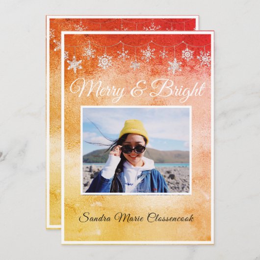 Carte Moderne Simple Mini Métal Rouge Orange (Devant / Derrière)