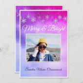 Carte Moderne Simple Mini Métallique rose et violet (Devant / Derrière)