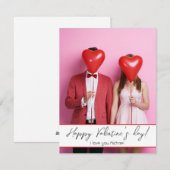 Carte moderne simple Saint Valentin (Devant / Derrière)