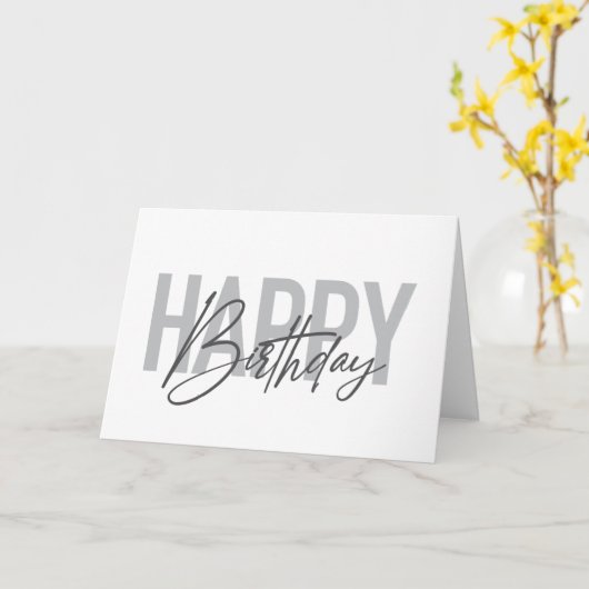 Carte Moderne, simple, urbain, joyeux anniversaire cool (Fleur jaune)