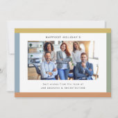 Carte moderne Stripes Photo Business Flat Holiday (Devant)