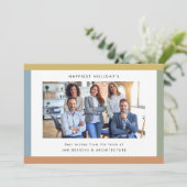 Carte moderne Stripes Photo Business Flat Holiday (Debout devant)