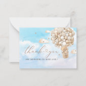 Carte moderne Teddy Bear Ballon Watercolor Flat No (Devant)