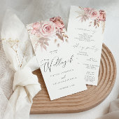Carte Moderne tendance Dusty Rose Blush Wedding Programm