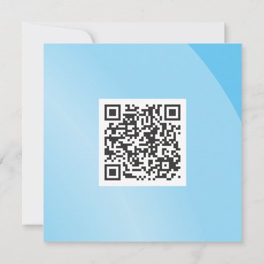 Carte Moderne Tourquise Ombragé Qr Code (Dos)