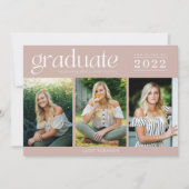 Carte Moderne Trois Photo Lycée Graduation (Devant)
