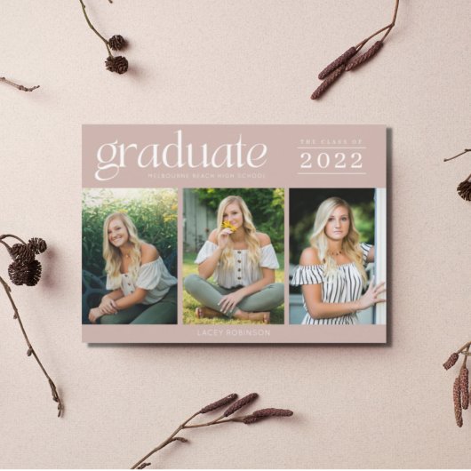 Carte Moderne Trois Photo Lycée Graduation