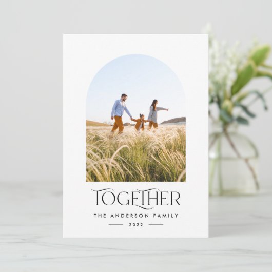 Carte Moderne une photo arche bleue ensemble typographie (Debout devant)