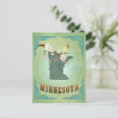 Carte moderne vintage de l'État du Minnesota – Ver (Debout devant)
