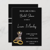 Carte moderno perro oscuro Bridal Shower Invite (Devant / Derrière)