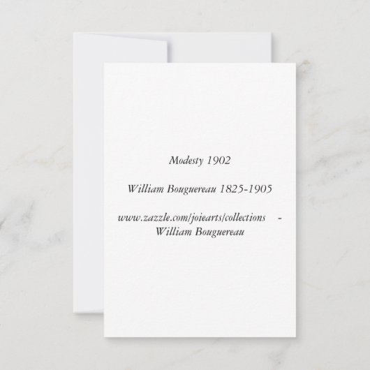 Carte Modesty 1902 William Bouguereau (Dos)