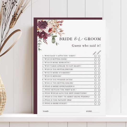 Carte modifiable Automne Romance Bride ou Groom