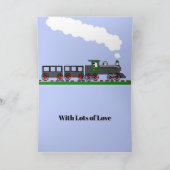 Carte Modifiable Fête des Pères avec Train (Intérieur)