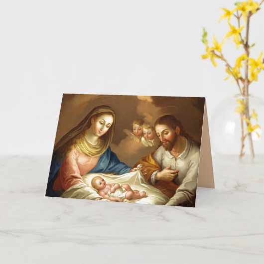 Carte Modifiable La Nativité (Fleur jaune)