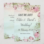 Carte modifiable SAVE THE WEDDING DATE! (Devant / Derrière)