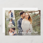 Carte Modifier la date reportée Collage photo Mariage (Devant / Derrière)