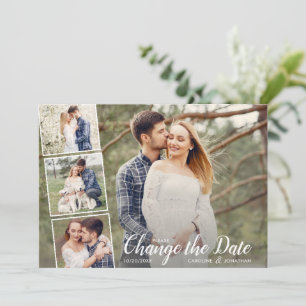 Carte Modifier la date reportée Collage photo Mariage
