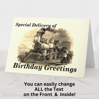 Carte Modifier le texte Ajouter le nom Train à vapeur Jo