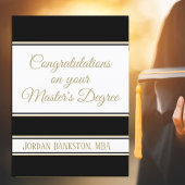 Carte Modifiez les initiales ! Master's grade Graduation