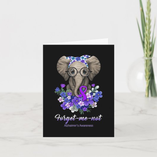 Carte Moi pas les fleurs d'éléphants Alzheimer Cerveau A (Devant)