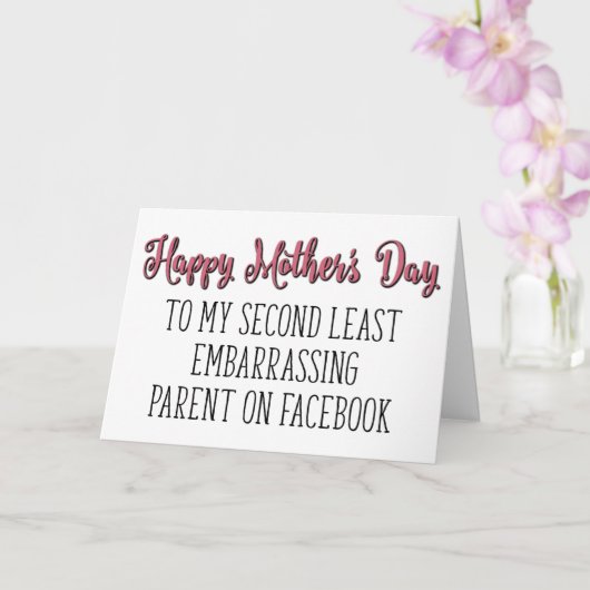 Carte Moins Embarrassant Parent Sur Facebook, Fête Des M (Orchidée)