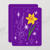 Carte Mois d'anniversaire de mars (jonquille) (Devant / Derrière)