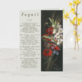 Carte Mois d'août Né en fleurs de prose (Fleur jaune)