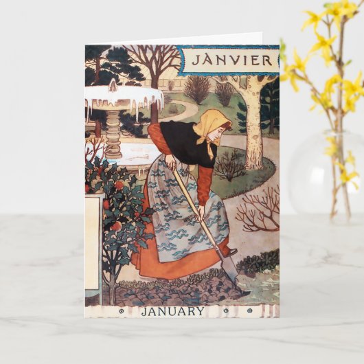 Carte : Mois de janvier - Janvier (Fleur jaune)