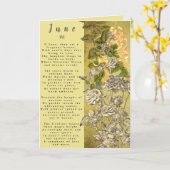 Carte Mois de juin Fleur de prose de naissance (Fleur jaune)