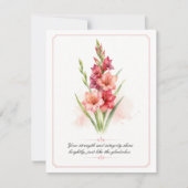 Carte Mois de la Fleur de Naissance d'Août Appreciation (Devant)