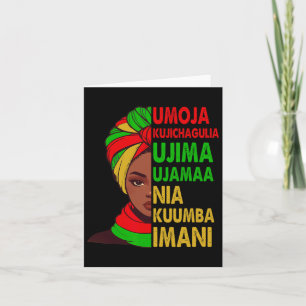 Carte Mois de l'histoire des Noirs de Kwanzaa Umoja Kuji
