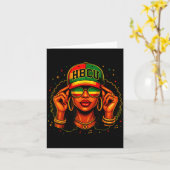 Carte Mois de l'histoire des Noirs Hbcu Noir Afro Fille  (Fleur jaune)