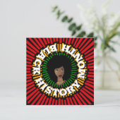 Carte Mois de l'histoire noire, rayons du soleil, femme  (Debout devant)