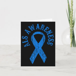 Carte Mois de sensibilisation Als Blue Ribbon Shirt Fami