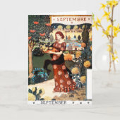 Carte : Mois de septembre - Septembre (Fleur jaune)