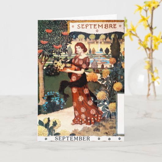 Carte : Mois de septembre - Septembre (Fleur jaune)