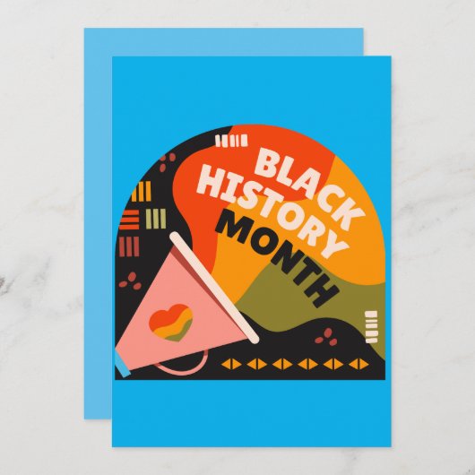 Carte Mois Histoire Noire - Vide Inside Invitation (Devant / Derrière)