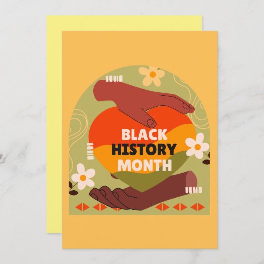 Carte Mois Histoire Noire - Vide Inside Invitation (Devant / Derrière)