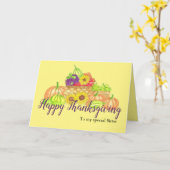 Carte moisson d'automne personnalisable Thanksgiving (Fleur jaune)
