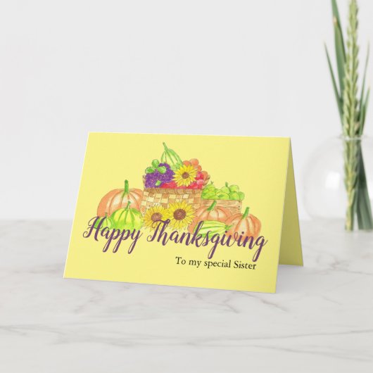 Carte moisson d'automne personnalisable Thanksgiving (Devant)