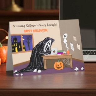 Carte Moissonneur sinistre drôle à la fac pour Halloween