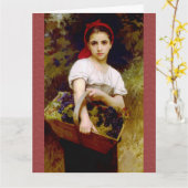 Carte Moissonneuse de raisins Anniversaire (Fleur jaune)