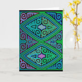 Carte Mola diamant indien Kuna (Fleur jaune)